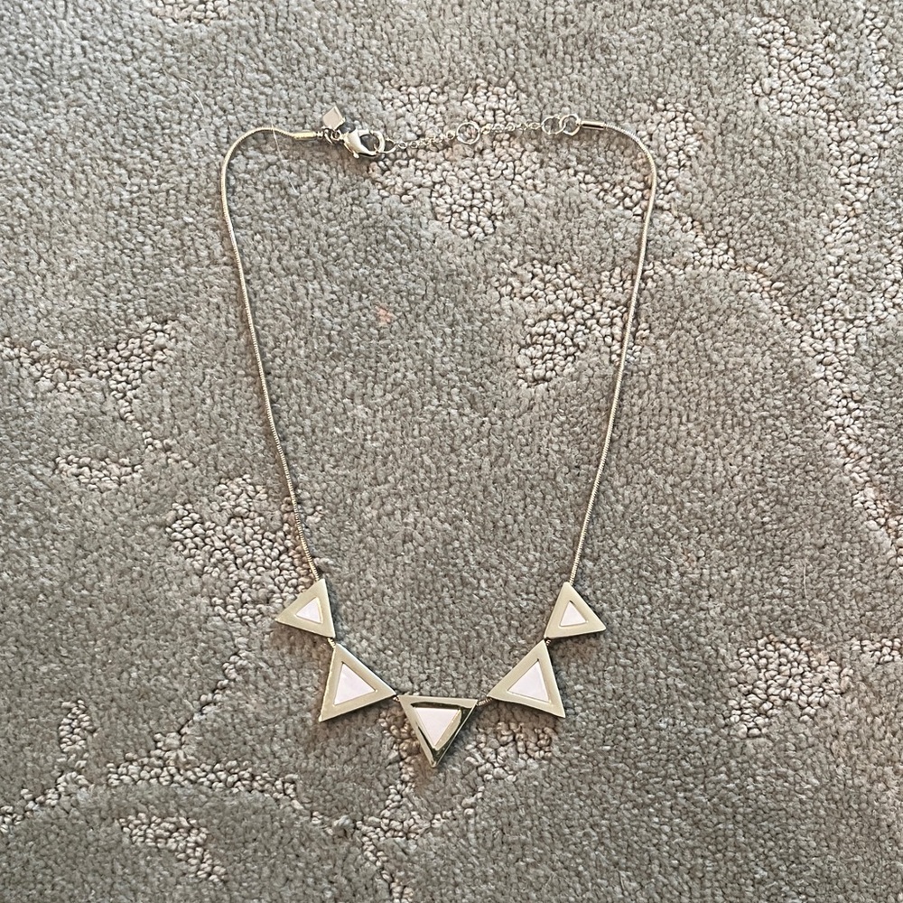 Banana Republic Gold-Tone Necklace with White Triangle Inlay